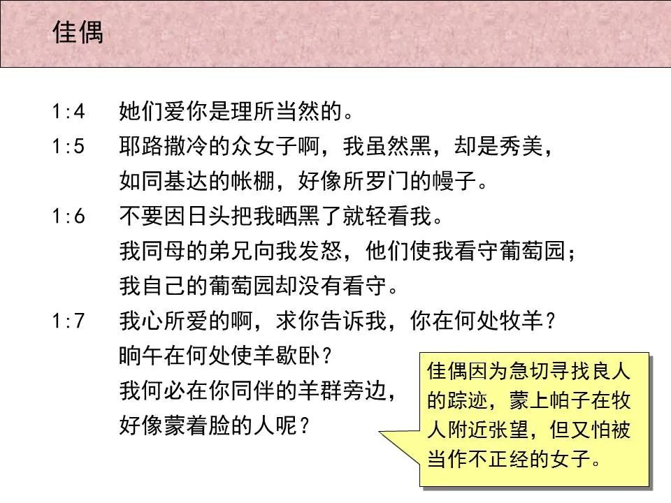 圣经图表——《雅歌》(图6) 圣经图表——《雅歌》(图6)
