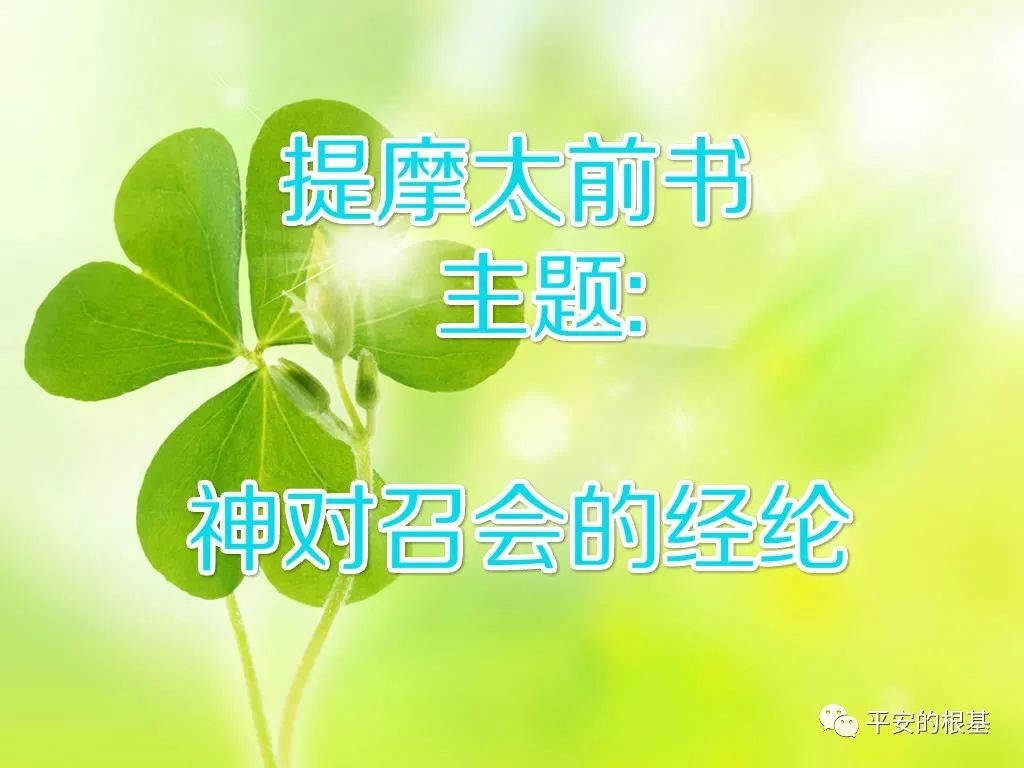 第六十三讲:提摩太前书(图1) 第六十三讲:提摩太前书(图1)